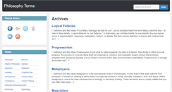 Desktop Screenshot of philosophyterms.com